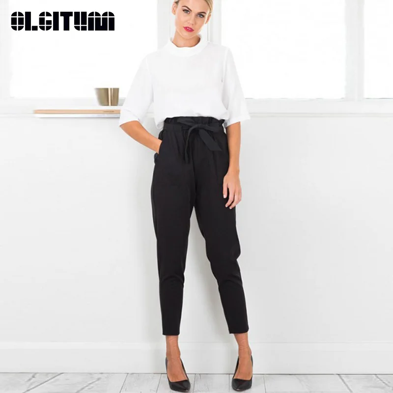 

New 2020 Women High Waist Stretch Casual OL Ladies Ankle Harem Pants Ladies Pants Ladies Clothing Pencil Pants PT218