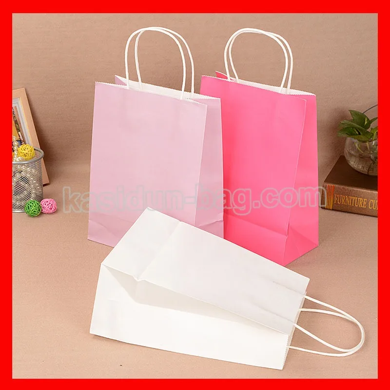 (100pcs/lot) Wholesale  brown kraft paper bag with handles