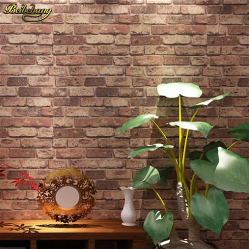 

beibehang papel de parede 3d wallpaper roll Natural rustic brick stone wall paper vintag pvc for living room bedroom background