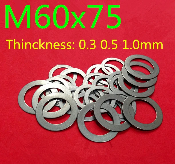 

5PCS M60 flat Thin washer shim 0.3mm 0.5mm 1mm 304 Stainless Steel Ultra-thin Flat Washer Gasket Adjustment washer