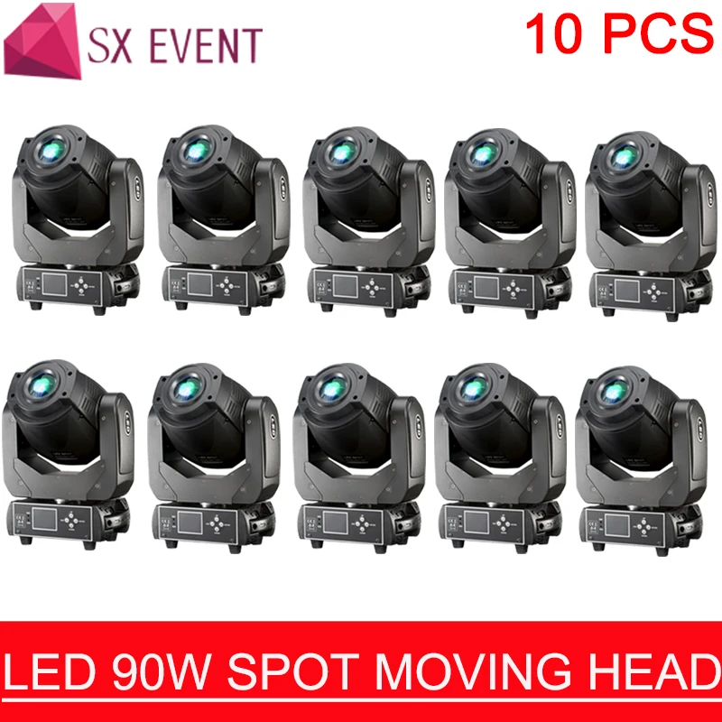 

90WLED Gobo Lyre Spot Lyre Moving Head Light with 3 Face Prism 6/16 Channel for Disco Nightclub Wedding Party 10pcs/lot