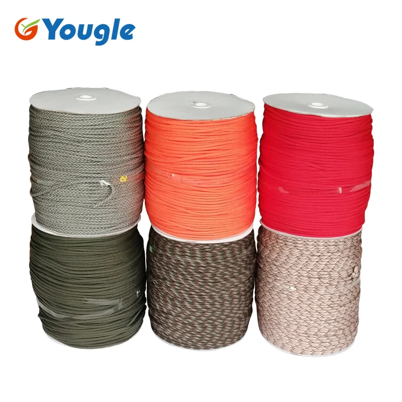 YOUGLE 1000FT 550 Paracord Parachute Cord Lanyard Rope Woven rope Mil Spec Type III 7 Strand Core Tent Accessories