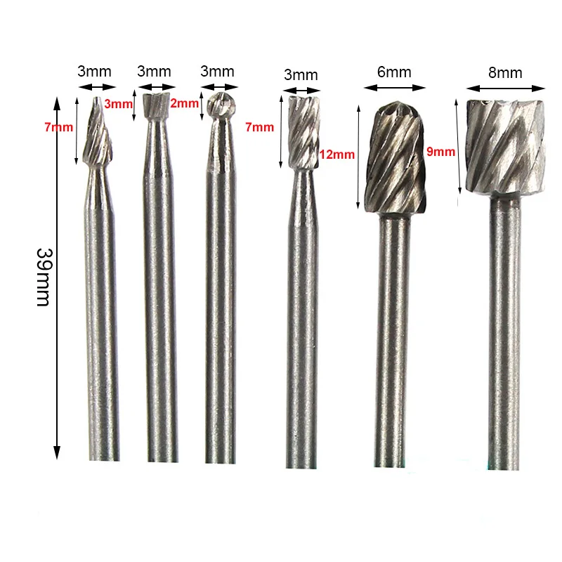 Dremel Dreh Werkzeug Zubehör Holz Carving Set Mini Drill Bit Set Schneiden HSS Routing Router Schleifen Bits Fräser