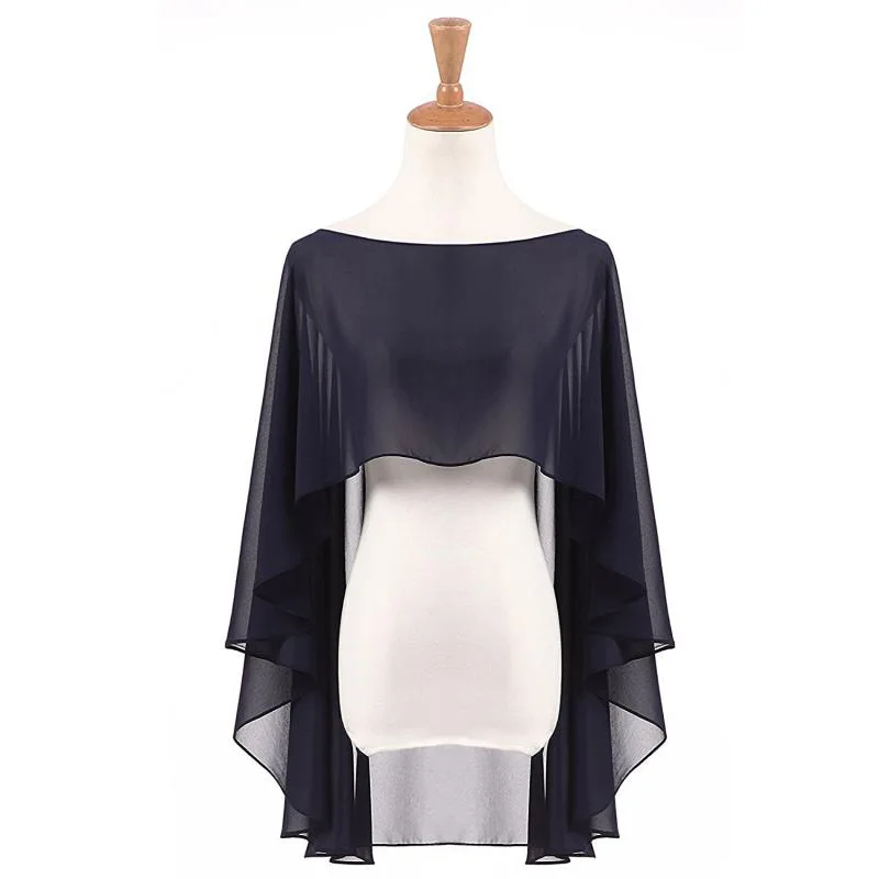 Janevini Piumino Donna Bridal Chiffon Cape Stola Bruiloft Hoge Lage Bruid Bolero Cover Up Vrouwen Avond Shawl Wraps Shrug zomer