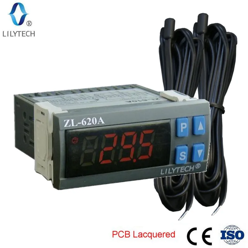 Lilytech-controlador de temperatura de termostato, controlador de temperatura de almacenamiento en frío digital, 10A, ZL-620A