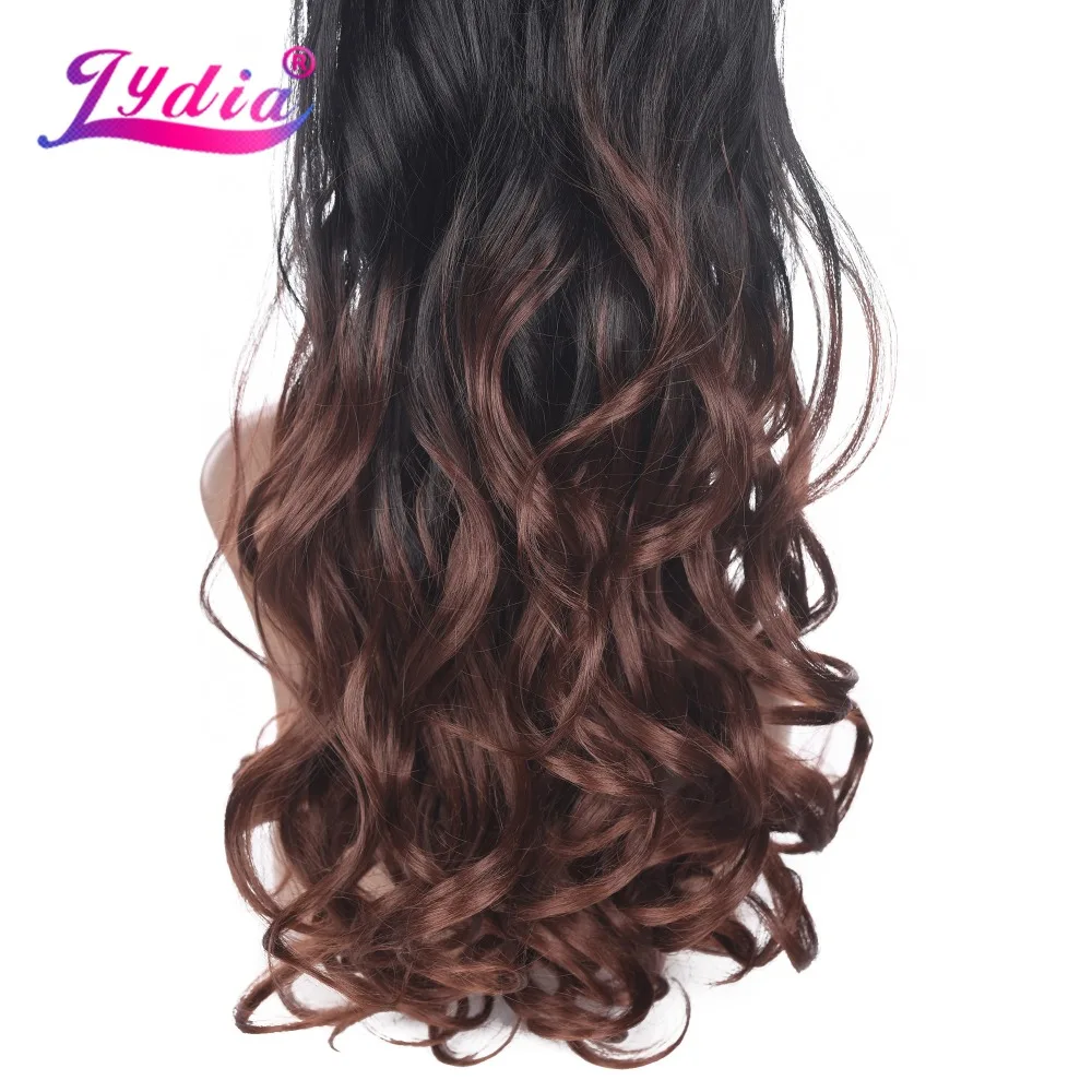 Lydia-cabello rizado hinchable sintético, extensiones largas de cola de caballo con dos peines de plástico, disponible en todos los colores, Rubio,