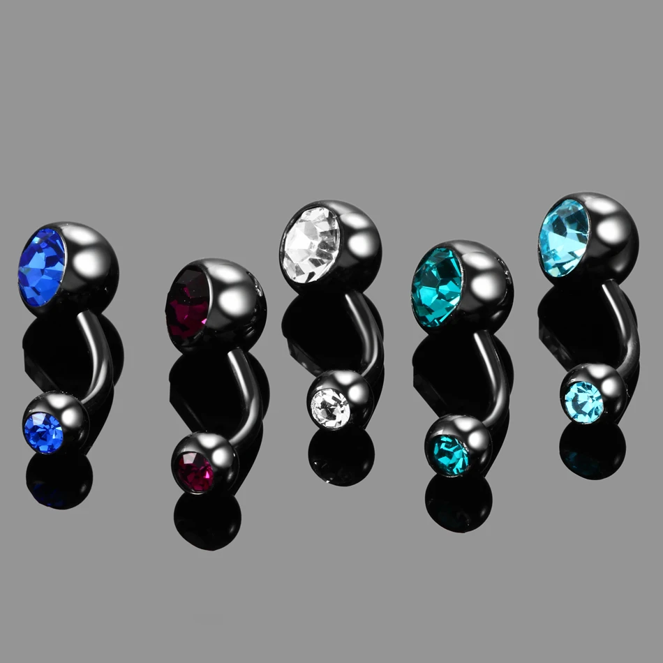 1PC Steel Ombligo Piercings Belly Button Piercings Crystal Gem Navel Bar Studs Sexy Nombril Piercing Dangle Earring Body Jewelry