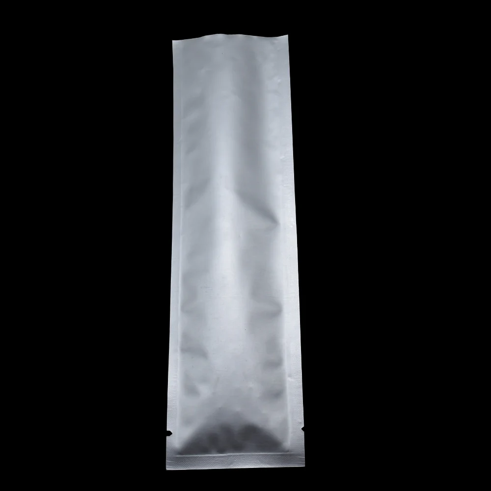 100pcs 5.5*18cm Long Metallic Package Bags Heat Sealable Open Top Pure Aluminum Foil Bags for Coffee Powder Bean Storage