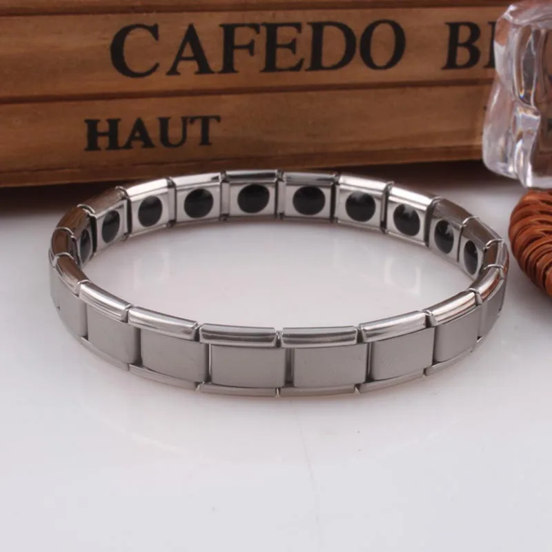 Stainless Steel Magnetic Therapy Bracelet for Women Men Health Care Hematite Bracelets Silver Gold Color Stretch Metal Bracelet