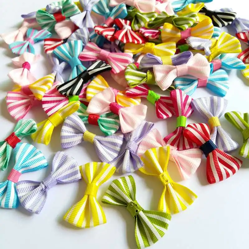 50pcs/lot Party Wedding Decoration Ribbons Bow Satin Applique Crafts  Arts Beautiful Dots Bowknot Tie Gifts Box Accessories