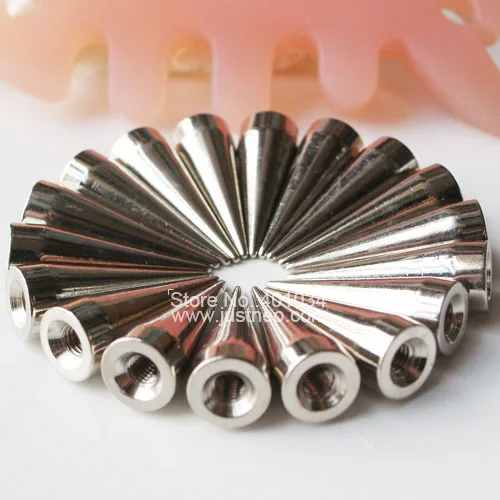 7*10/7*15/7*20/7*40mm argento-colore cono screwback metallo proiettile rivetto punk spike studs, costume/sacchetto/cinghia leathercraft accessori