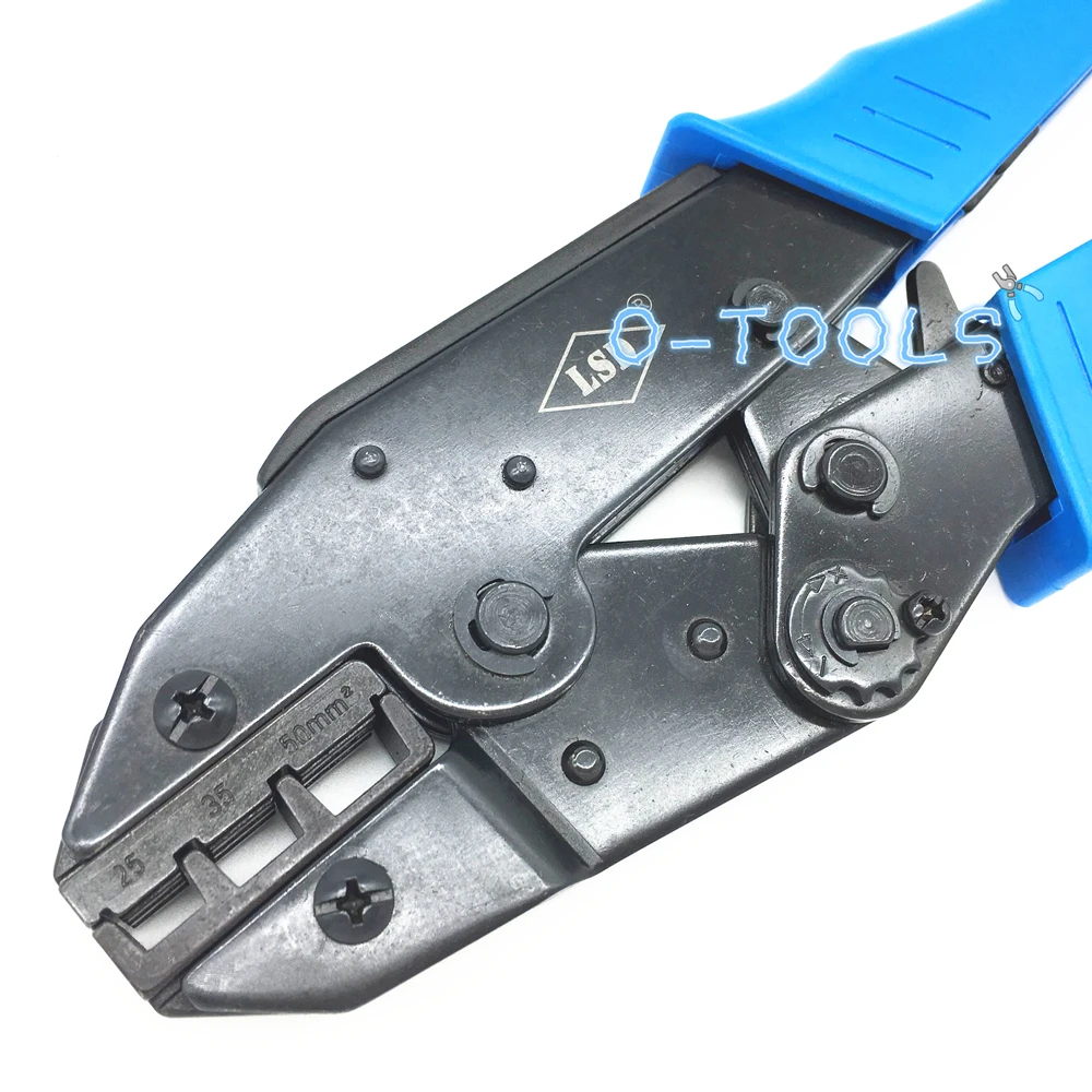 Ratchet crimping hand tools LS-2550GF for cable bootlace ferrules 25-50mm2 crimper pliers 4-1AWG