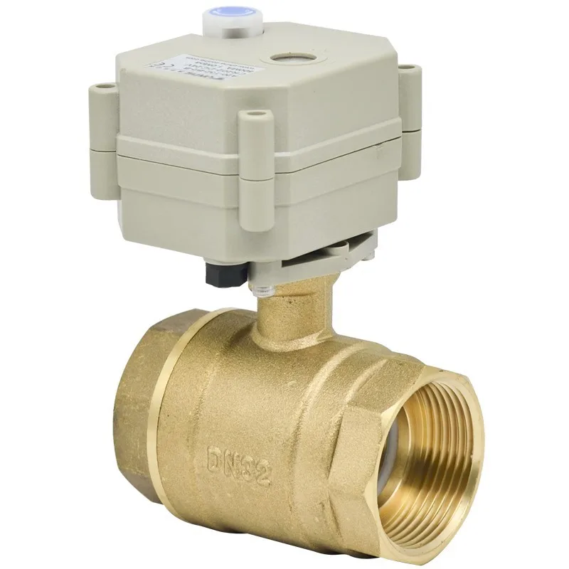 11/4'' Brass Electric Motorized Valve With Manual Override And Indicator DC12V/DC24V Electric Shut Off Valve Metal Gears IP67