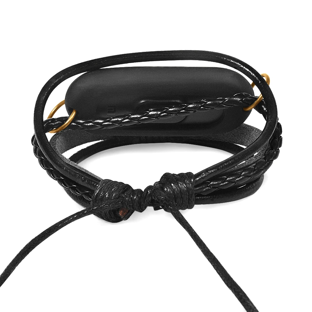 ل mi الفرقة 4 حزام جلد نسج مزين سوار للساعة الفرقة ل شياو mi mi الفرقة 3 4 كوريا