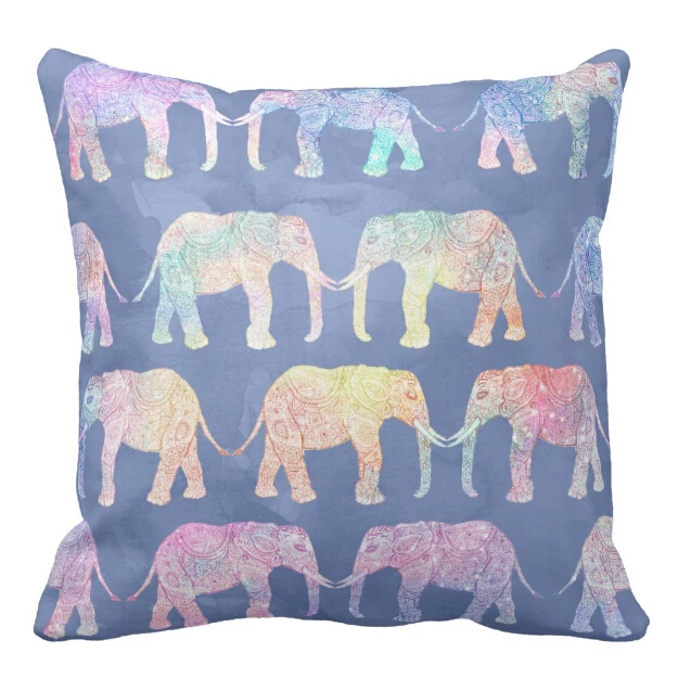 

Boho Paisley Tribal Elephants Pattern Outdoor Pillow Case Sofa Chair Decorative Cushion Cover Hand Draw Art Painting Home Decor