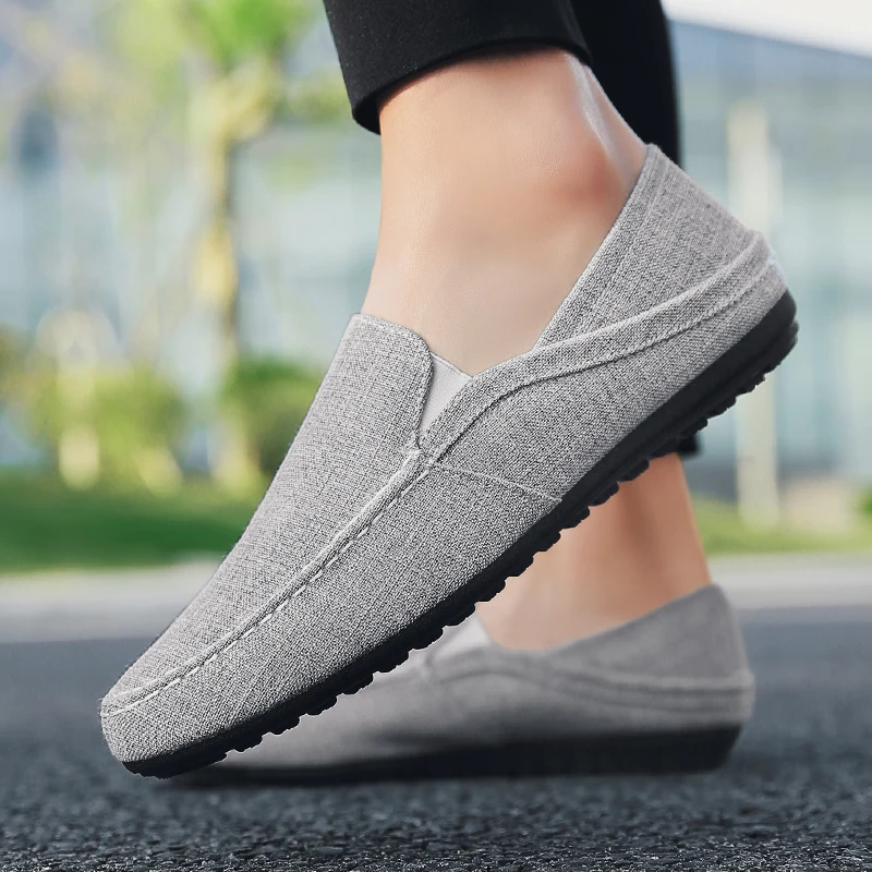 2024 Canvas shoes summer breathable beans shoes, men\'s casual linen cloth shoes, outdoor comfortable lightweight shoes