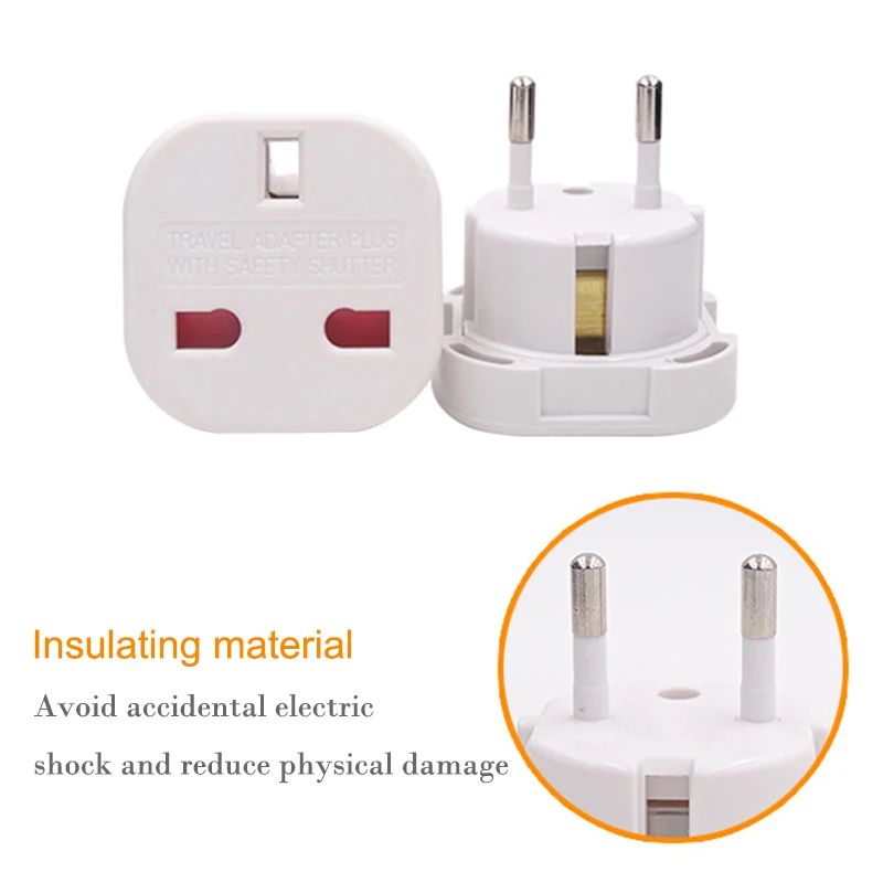 1 PC UK TO EU AC Power Socket Plug Travel Charger Adapter Converter 4.0มม.ซ็อกเก็ตไฟฟ้า EUR ยุโรป Charger power Socket