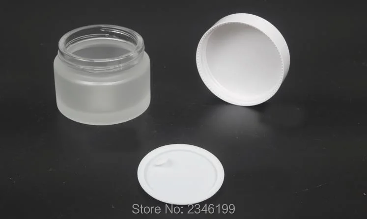 5G 10G 20G 30G 50G 15pcs/lot Empty Glass Cosmetic Cream Jar,DIY Matte Glass Facial Cream Box with White Cap,Mask Refillable Case