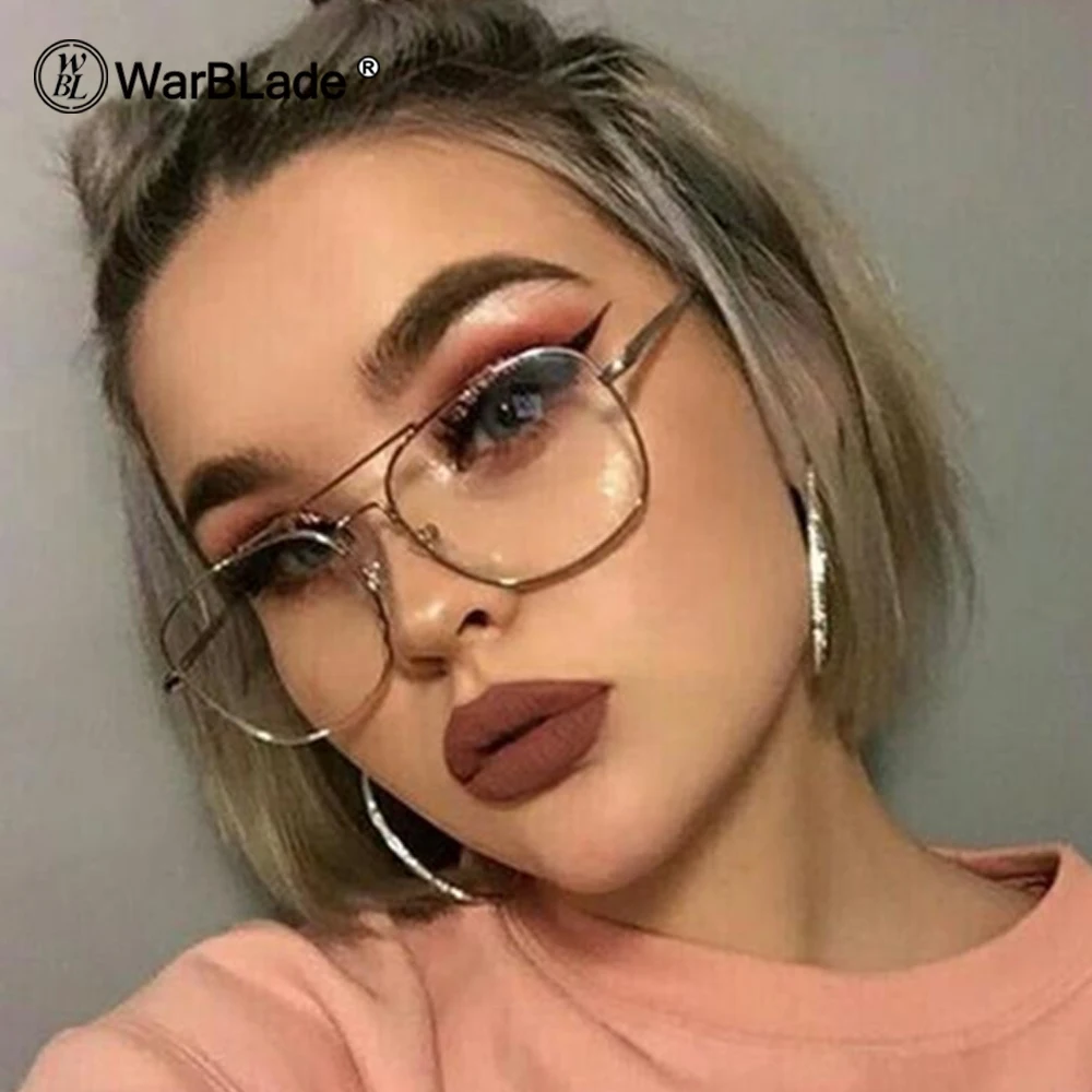 Luxury Women square Eyeglasses Vintage Glasses Optical Frame gold Metal Unisex Spectacles clear lens glasses blue light glasses