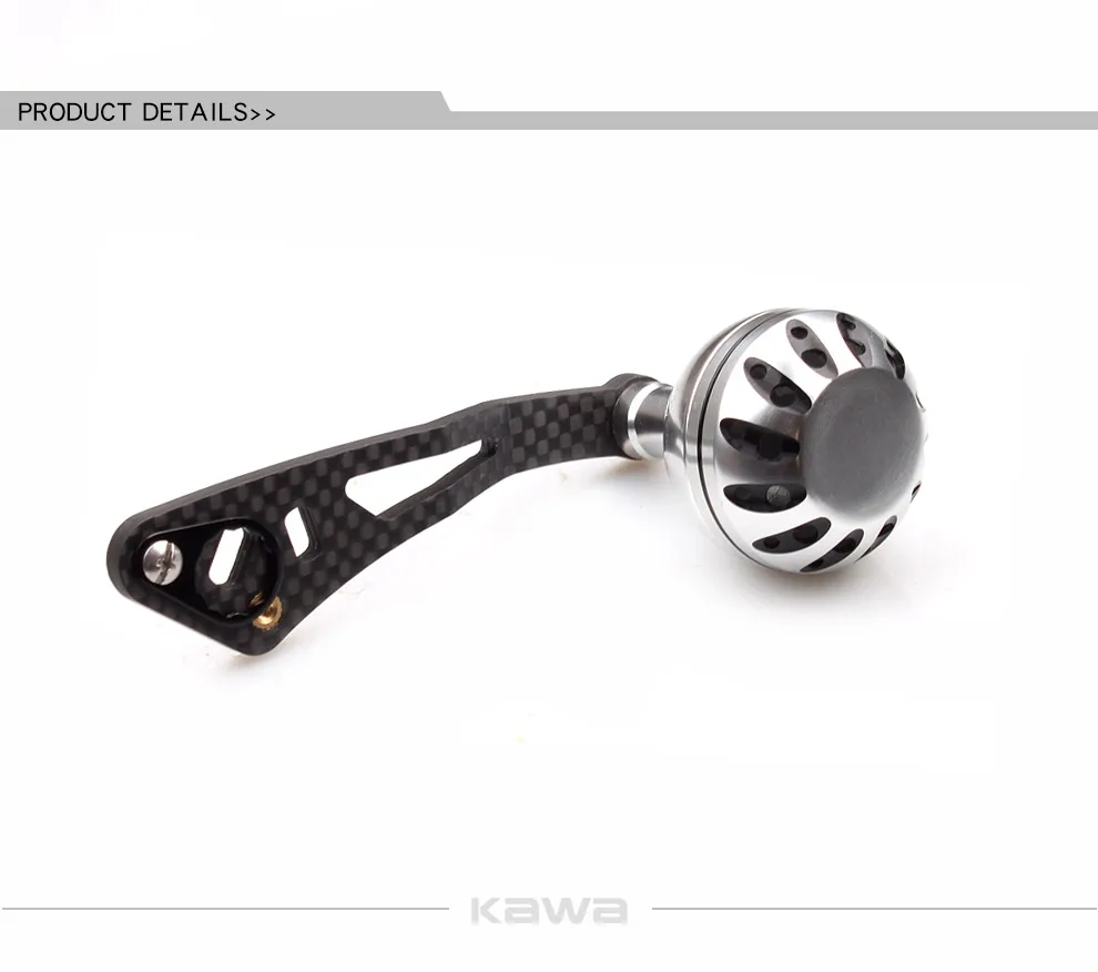 KAWA Neuer Angelrollen-Griff aus Kohlefaser, geeignet für S-, D- und A-Baitcasting-Rollen, Lochgrößen 8x5mm und 7*4mm zusammen. – Detail 4
