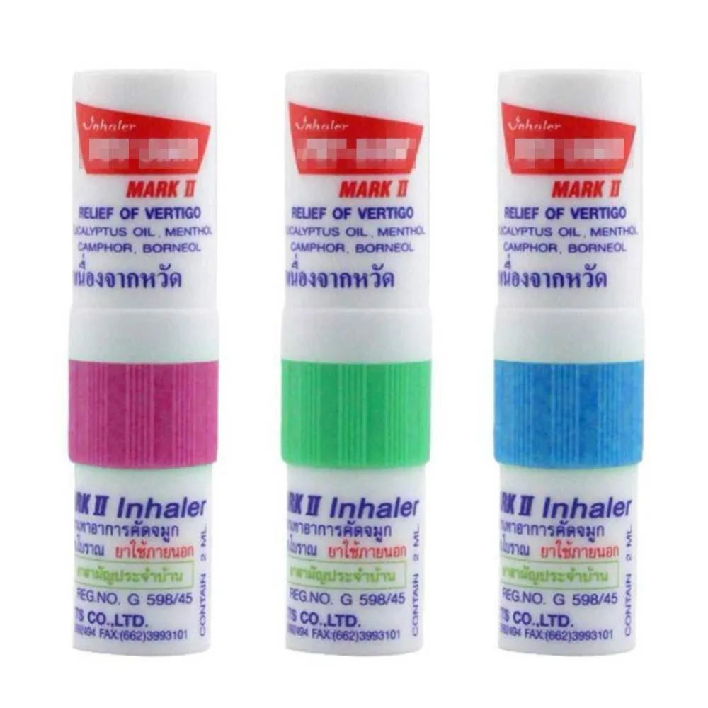 1Pc Thailand Herbal Nasal Nasal Inhaler Stick Mint Cylinder Essential Oil Nasal Inhaler Asthma Refreshing Aroma Oil Stick