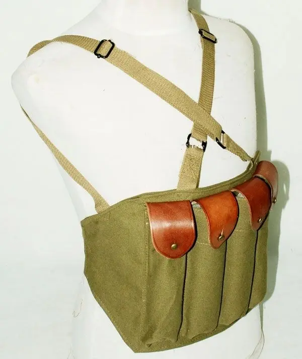 WWII WW2 US AMRY THOMPSON CHEST RIG MAGAZINE 4 CELL 30 ROUNDS MAGAZINE AMMO POUCH