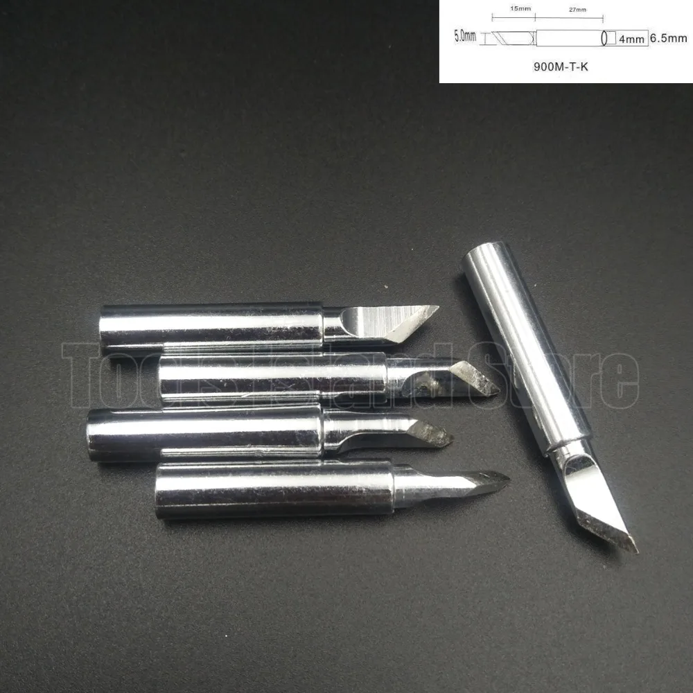 5pcs 900M-T Soldering Iron Tip 900M-T-K 1.2D 1C 2C 3C 4C I 1.2D 2.4D B For Hakko Youyue Saike Aoyue 936 907 852d++ 909D 852