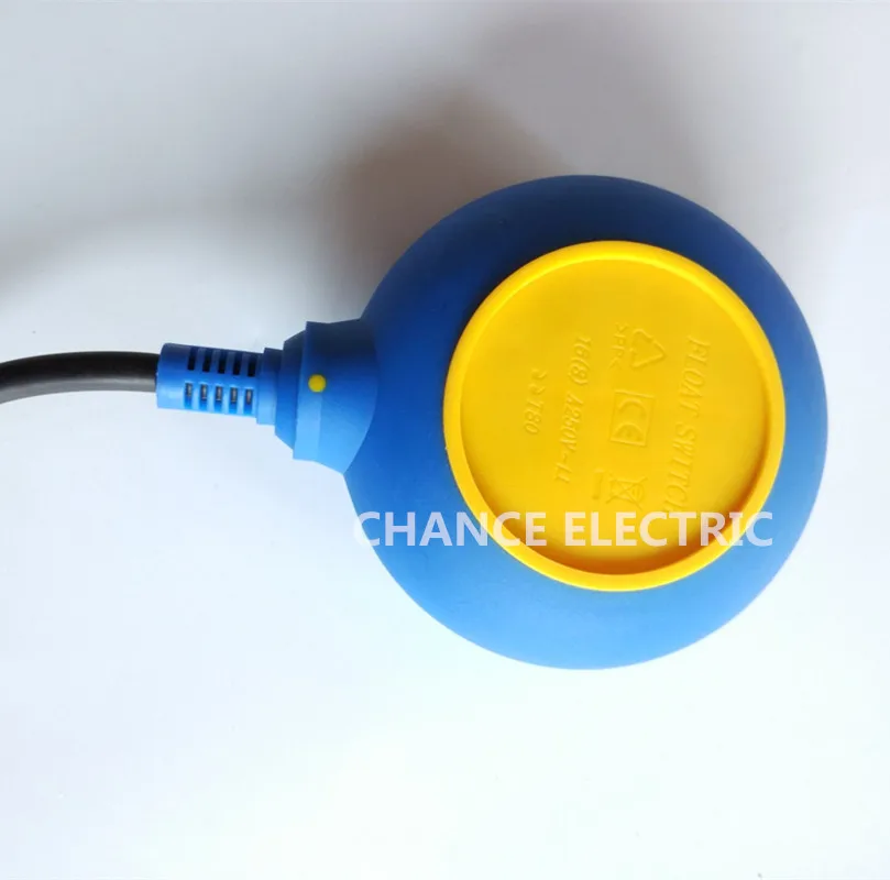 CHUX 3m Cable Float Switch For Industry Liquid Fluid Level Sensor Yellow Blue Color Round Type Water Pump (cx-m15-3)