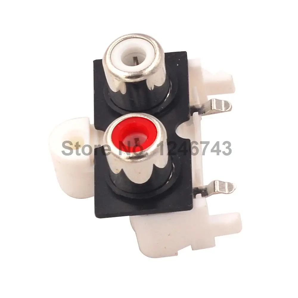 10PCS RCA Seat AV Socket Lotus Socket Audio Signal Input Socket Two-hole Dual-channel Copper Core Lotus Socket