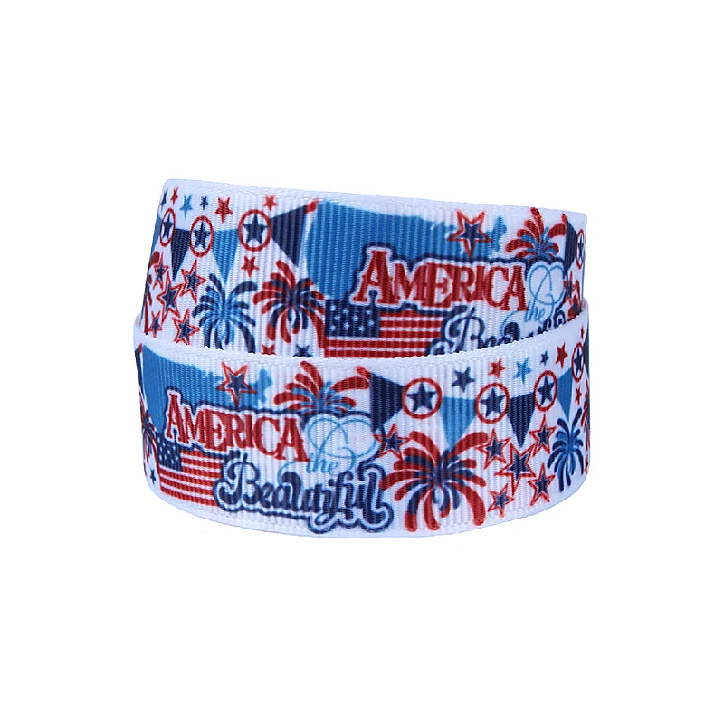 

FLRA Ribbon US flag and July 4th designs printing grosgrain ribbons