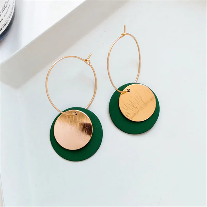 Style restoring ancient ways of green circular ear ring shell clear fresh air female earrings  earrings Shell earrings