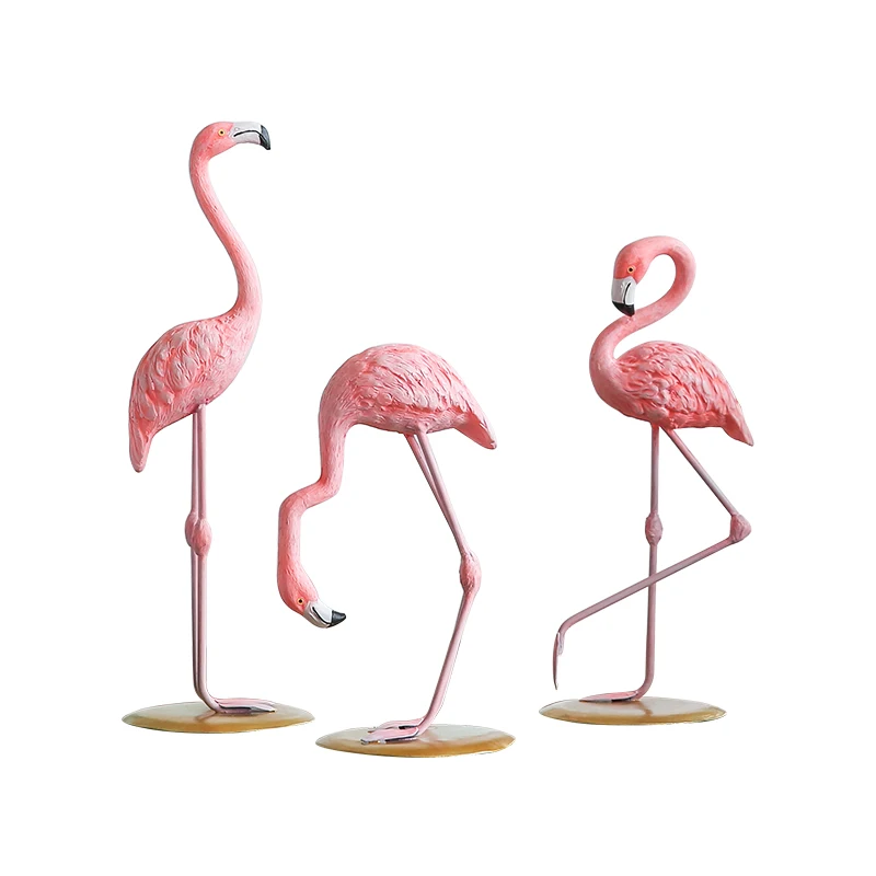 

Europe style Creative Flamingo Animals Home decor crafts resin Figurines Wedding decoration accessories