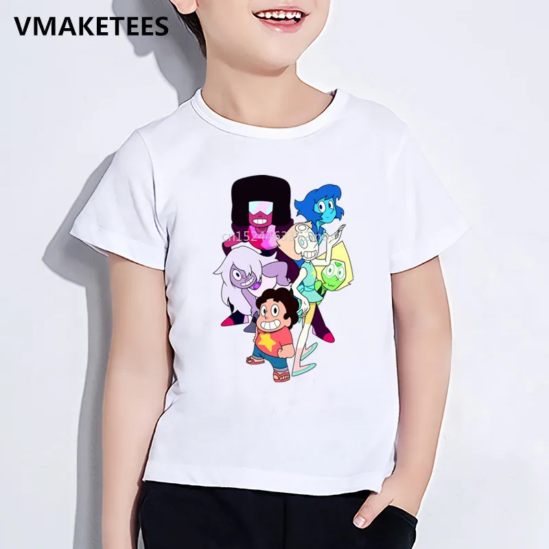 

Kids Summer Girls&Boys Short Sleeve T shirt Children Cartoon Steven Universe Character Print T-shirt Funny Baby Clothes,HKP5053