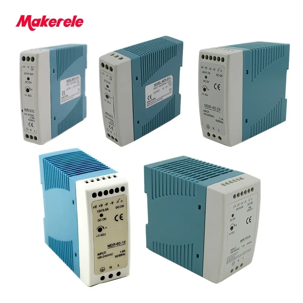 Mini Size Din Rail power supply 12/24V ac dc switching Power Supply 10W 20W 40W 60W 100W with Ce Approv for led driver