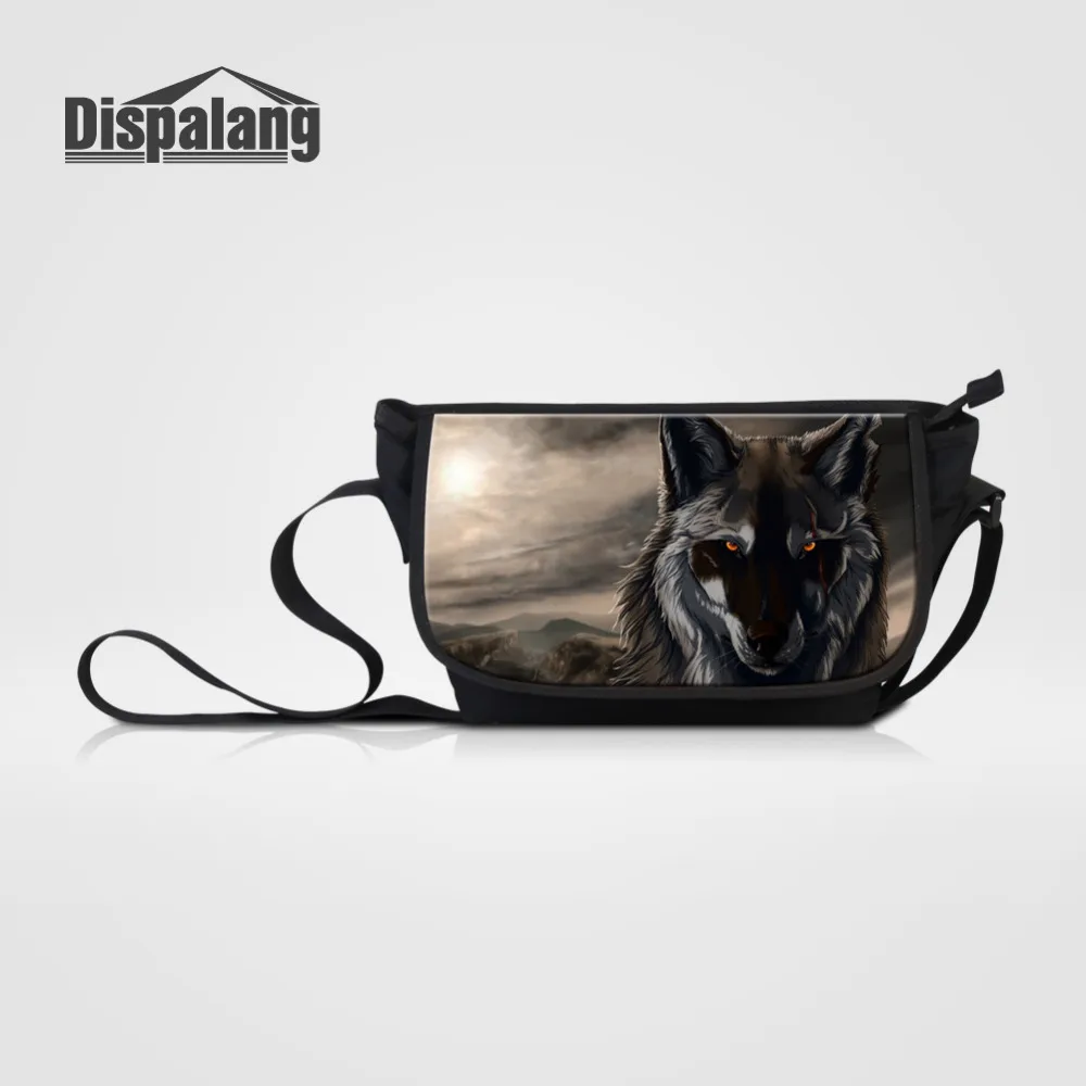 

Dispalang Crossbody Bags For Women Men Canvas Messenger Bags Wolf Animal Print Handbags Large Laptop Shoulder Bag Bolsos