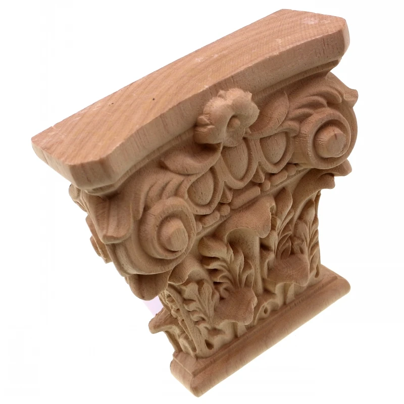 RUNBAZEF European Style Decoration Beam Toro Maas Head Unpainted Wood Carved Onlay Applique Frame For Decorative Figurines