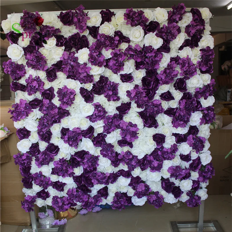 SPR Mix white purple artificial rose wedding flower wall backdrop  table centerpiece flower ball for party market