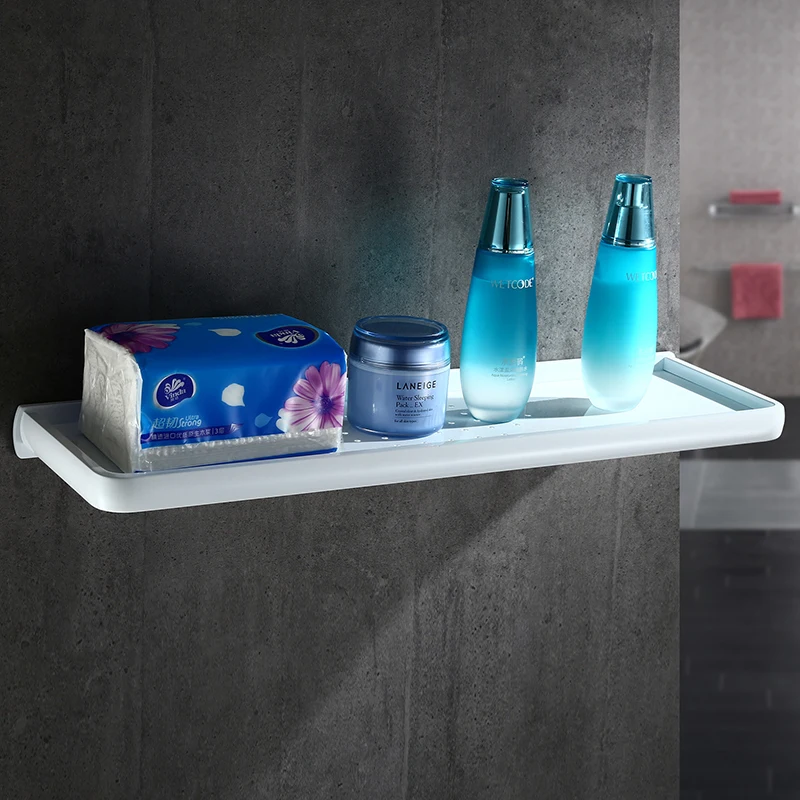 

Vidric Black/white Space Aluminum 50cm Bathroom Rectangular Shelf Single Layer Bathroom Storage Rack Cosmetics Shelf