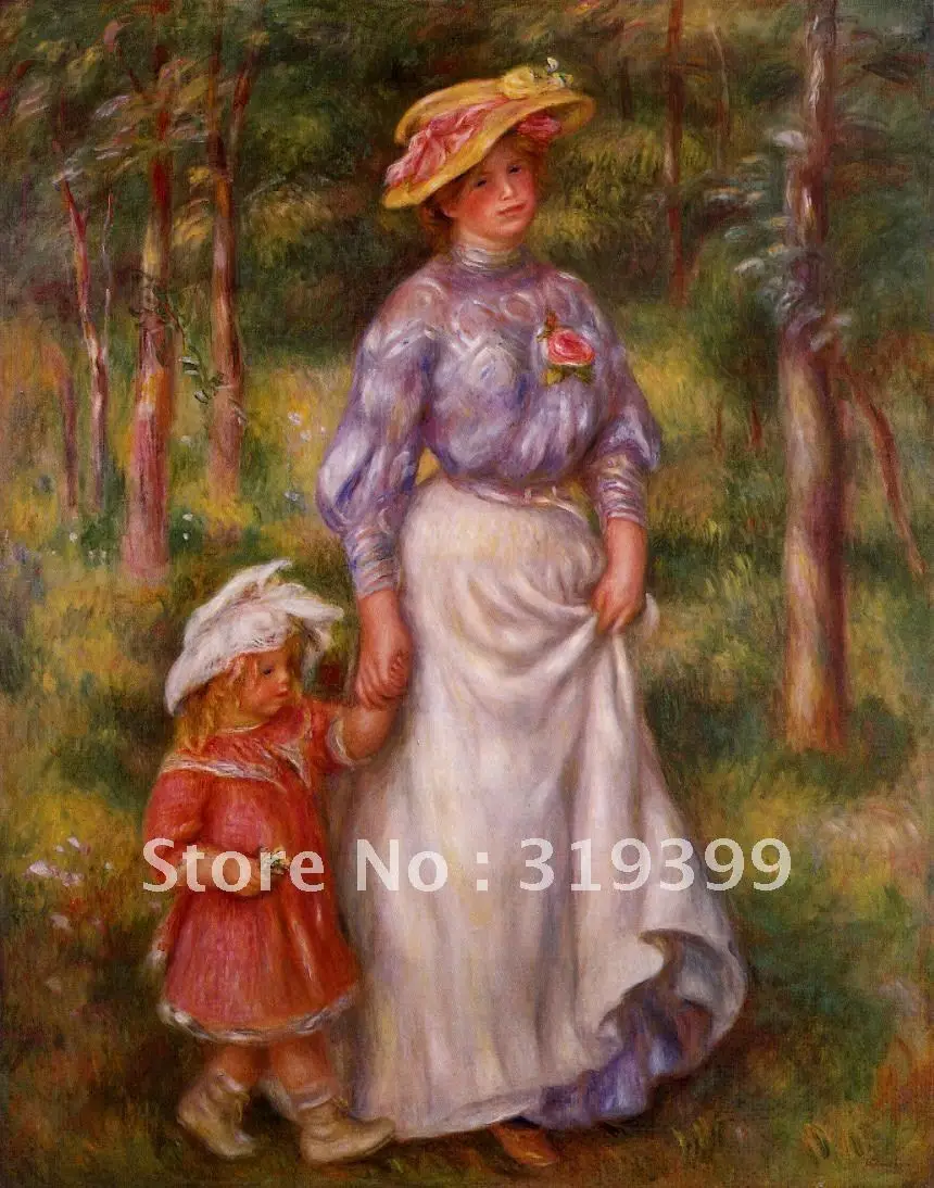 

Oil Painting Reproduction on linen canvas,la promenade by pierre auguste renoir,Free Fedex Shipping,handmade,Museum quality