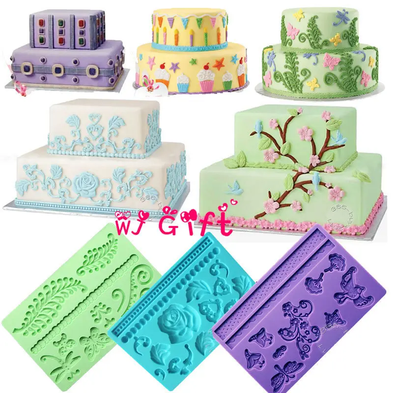 

Rose flower Seagrasses Silicone Cake Baking Mold Chocolate cupcake Making Sugarcraft Embossing Fondant Tools