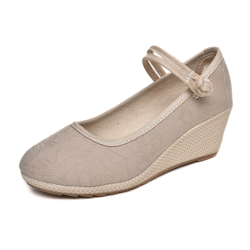 Beijing Cloth Shoes Female Summer Wedges Mother Shoes Ethnic Platform Shoes Women