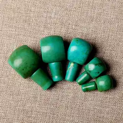 Tibetan Guru Beads Enhanced Green Turquoise 3-way Bead and Stupa Set BRO553