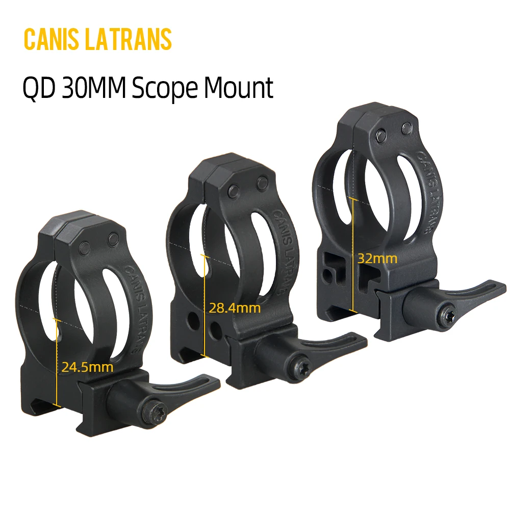 Canis Latrans tactical airsoft hunting accessories 24.5mm 28.4mm 32mm Center high QD 30mm rifle scope mount for 21.2mm rails