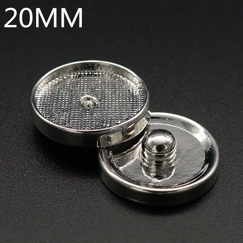 

New 20pcs 20MM charming snap button Fittings fit 18MM cabochon for make print snap buttons or rhinestone snap buttons wholesale