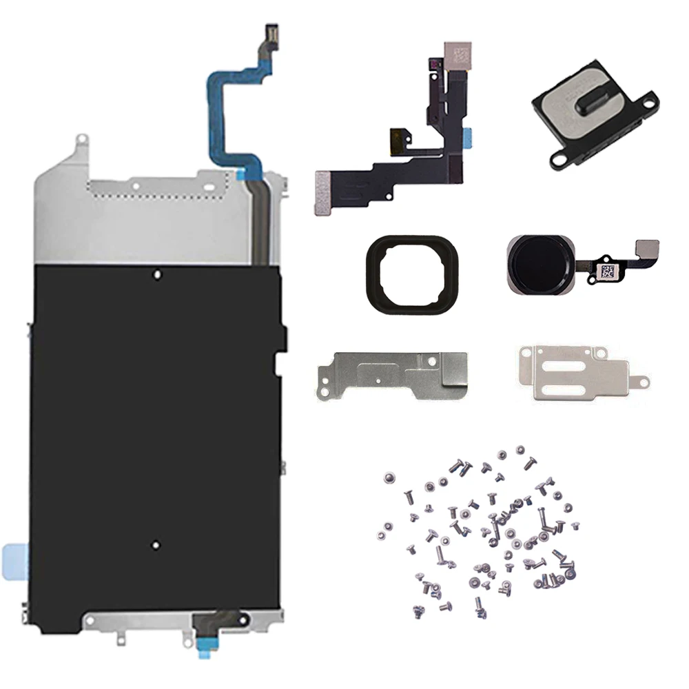 for iPhone 6 6P 6S 6SP 7 7P 8 8 Plu. full Screen LCD Metal Bracket Front Camera Flex Cable Small Parts with full set screws