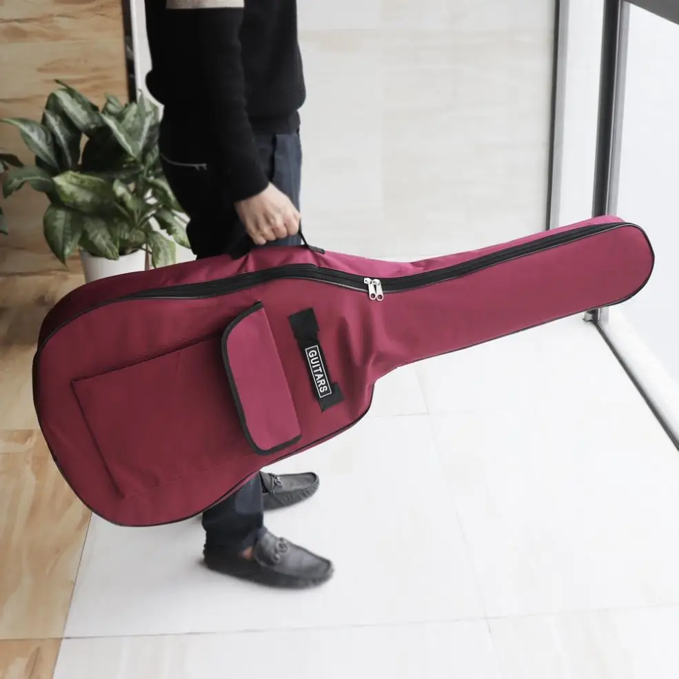 40/41 Inch Oxford Fabric Guitar Case Gig Bag Double Straps Padded 5mm Cotton Soft Waterproof Backpack Carry Case Cover