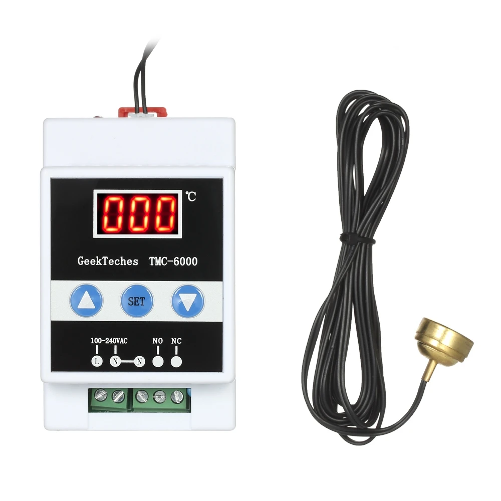 

In stock -6000 110-240V Guide Rail Thermoregulator Digital Temperature Controller Thermostat Refrigeration Heating Temperature C