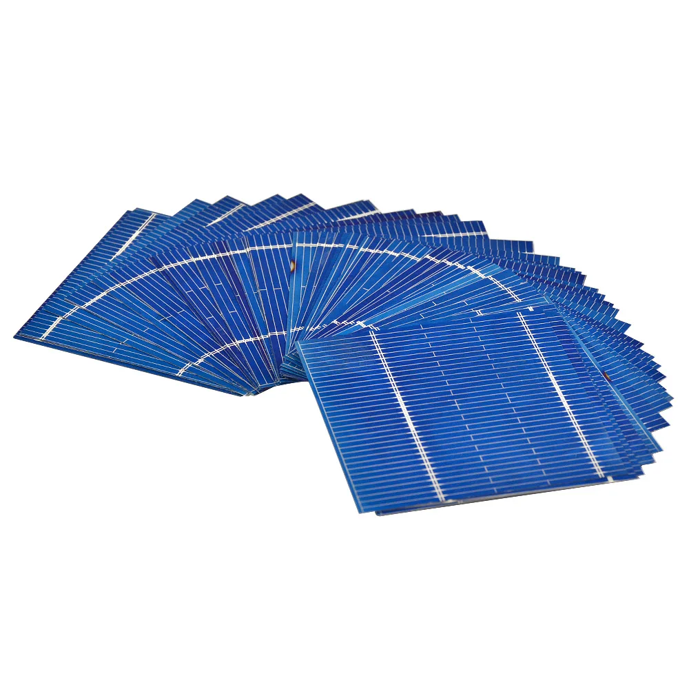 SUNYIMA-Panel Solar de 100 piezas, 0,5 V, 0,46 W, 52x52mm, Sistema Solar DIY para baterías, cargadores de teléfonos móviles portátiles