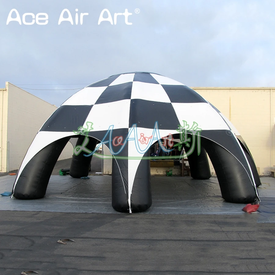 Huge White and Black Iinflatable Spider Tent Removable Door with Zipper Tarpaulin Dome Party Marquee for Events