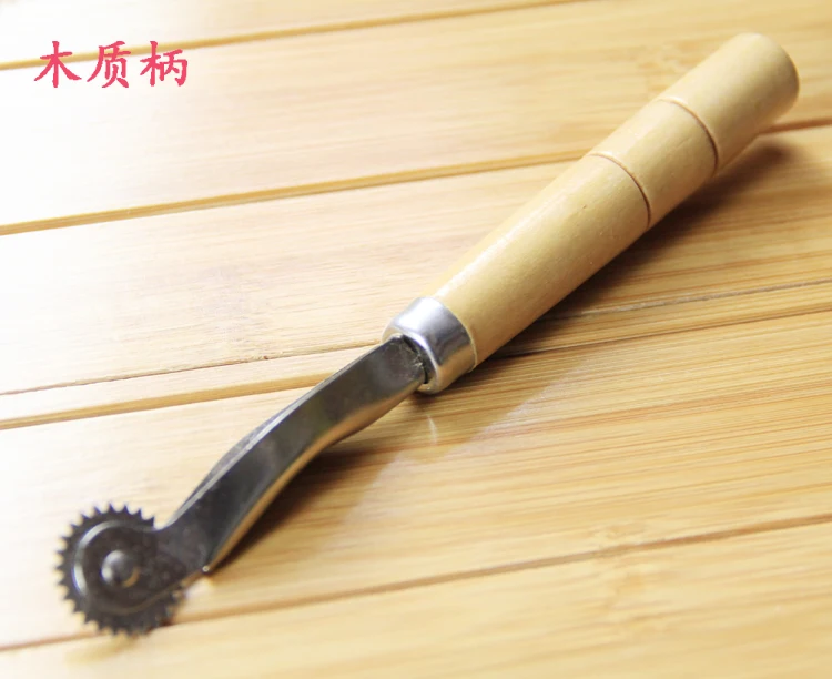 Leather craft Scriber Cloth Leather wooden stitch Roller Rolling Pin Leather Stitch Hole Punch Tracing wheel Overstitch 1145